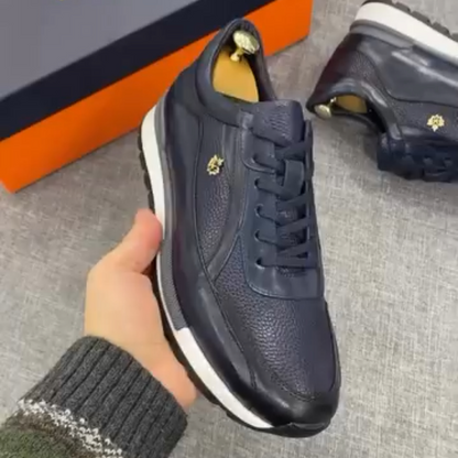 Men's Textured Leather Sneakers