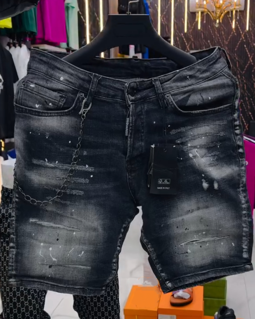Galaxy Ripped Denim Shorts