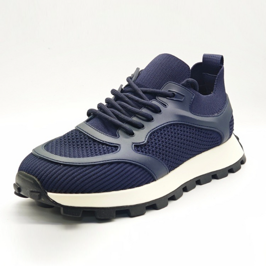 Men's Stylish Sneakers: Knitted & Leather Sneakers