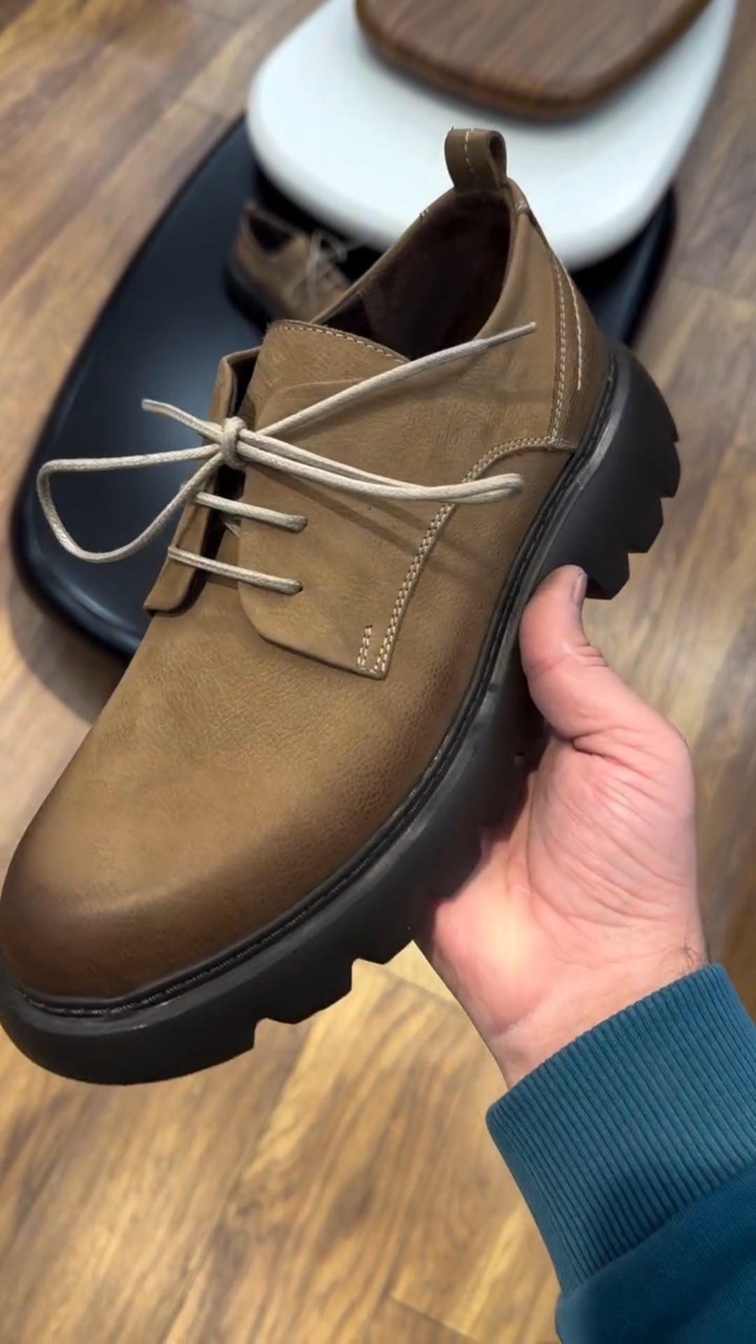 Lace Up Textured Chunky Sole Shoe