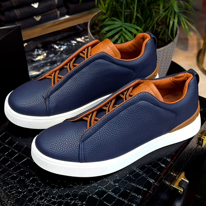 Men's Genuine Leather Triple Stitch Sneakers