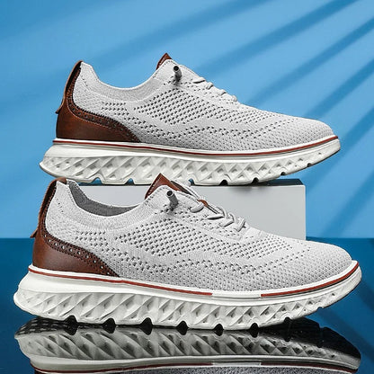 Men's Breathable Knit Lace-Up Sneakers