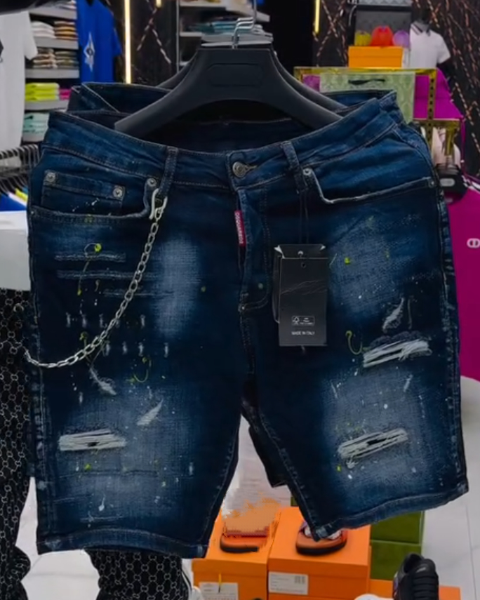Galaxy Ripped Denim Shorts