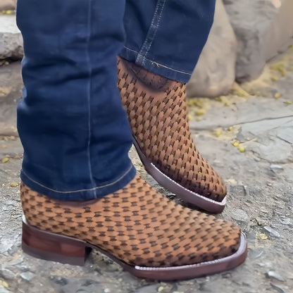 Men's Handmade Twill Cross-Woven Boots