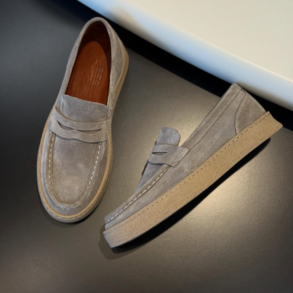 Men's Hand-Stitched Suede Loafers