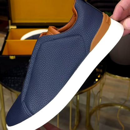 Men's Genuine Leather Triple Stitch Sneakers