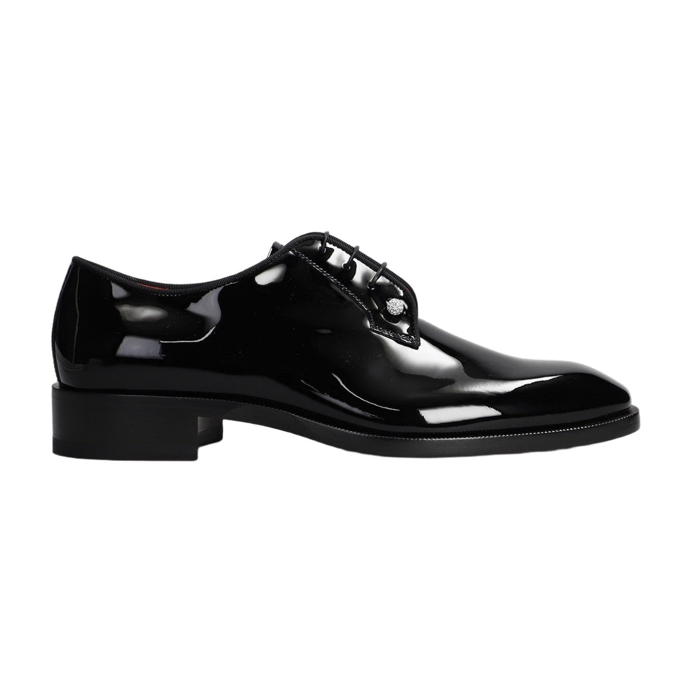 Handmade Mens Black Wholecut Patent-Leather Oxford Shoes