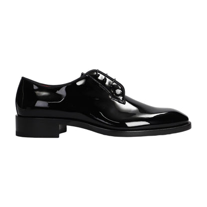 Handmade Mens Black Wholecut Patent-Leather Oxford Shoes