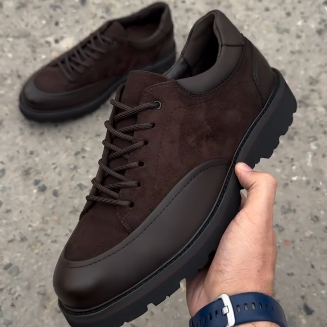 Dark Brown Men's Suede Shoes