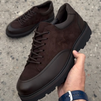 Dark Brown Men's Suede Shoes
