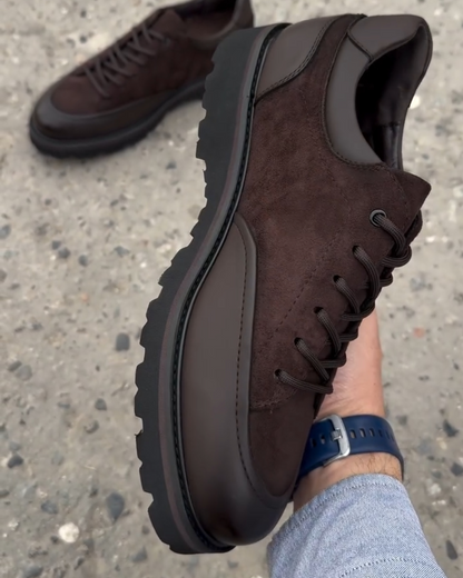 Dark Brown Men's Suede Shoes