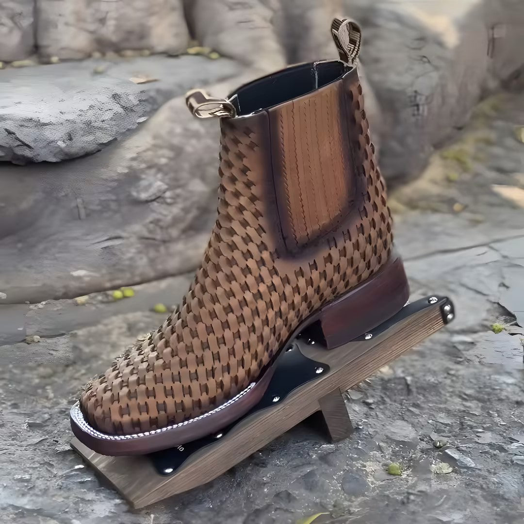 Men's Handmade Twill Cross-Woven Boots