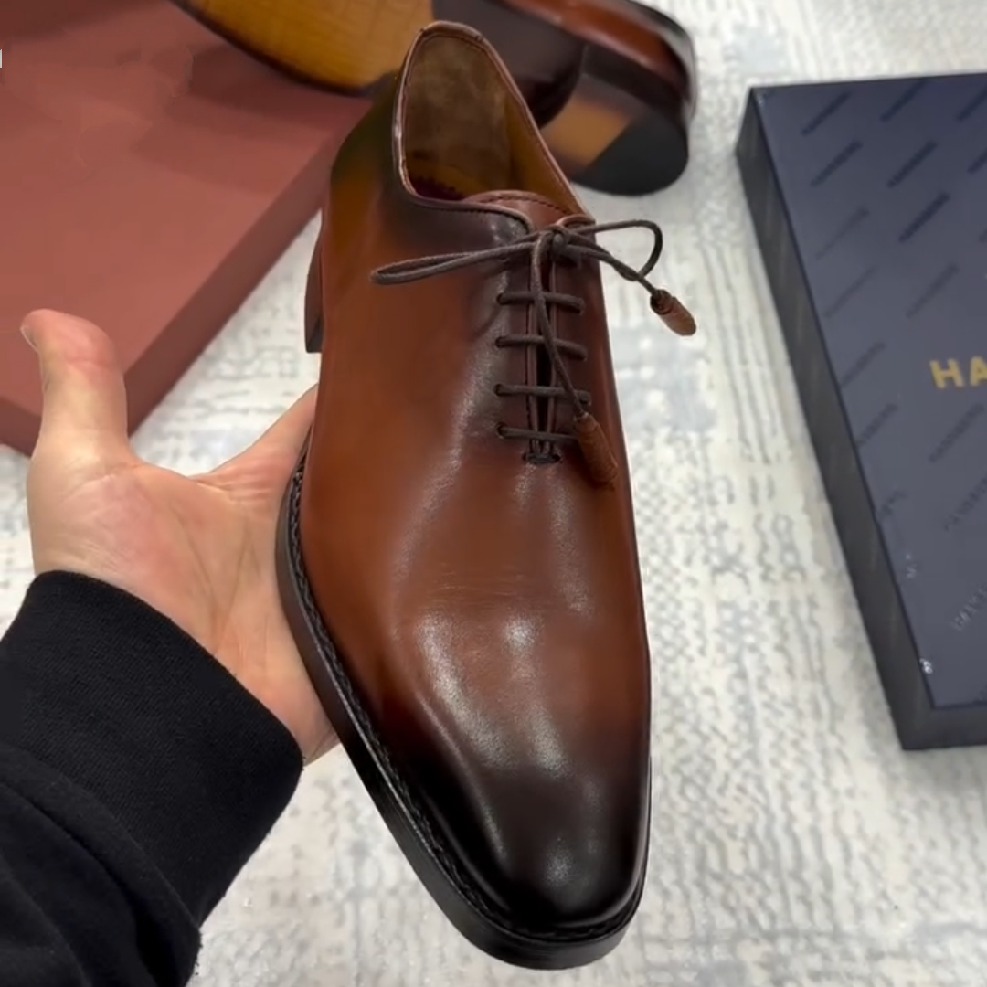 Mens Genuine Leather Wholecut Oxford Dress Shoe