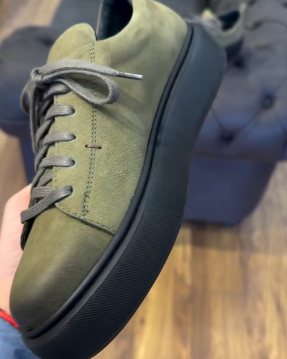 Men's Lace Up Leather Sneakers