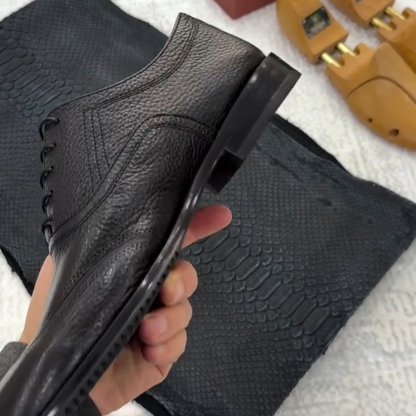 Black Men's Genuine Leather Oxford Dress Shoes