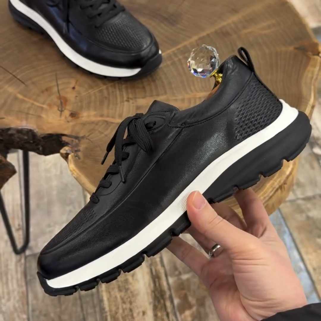 Black Leather Men’s Sneakers