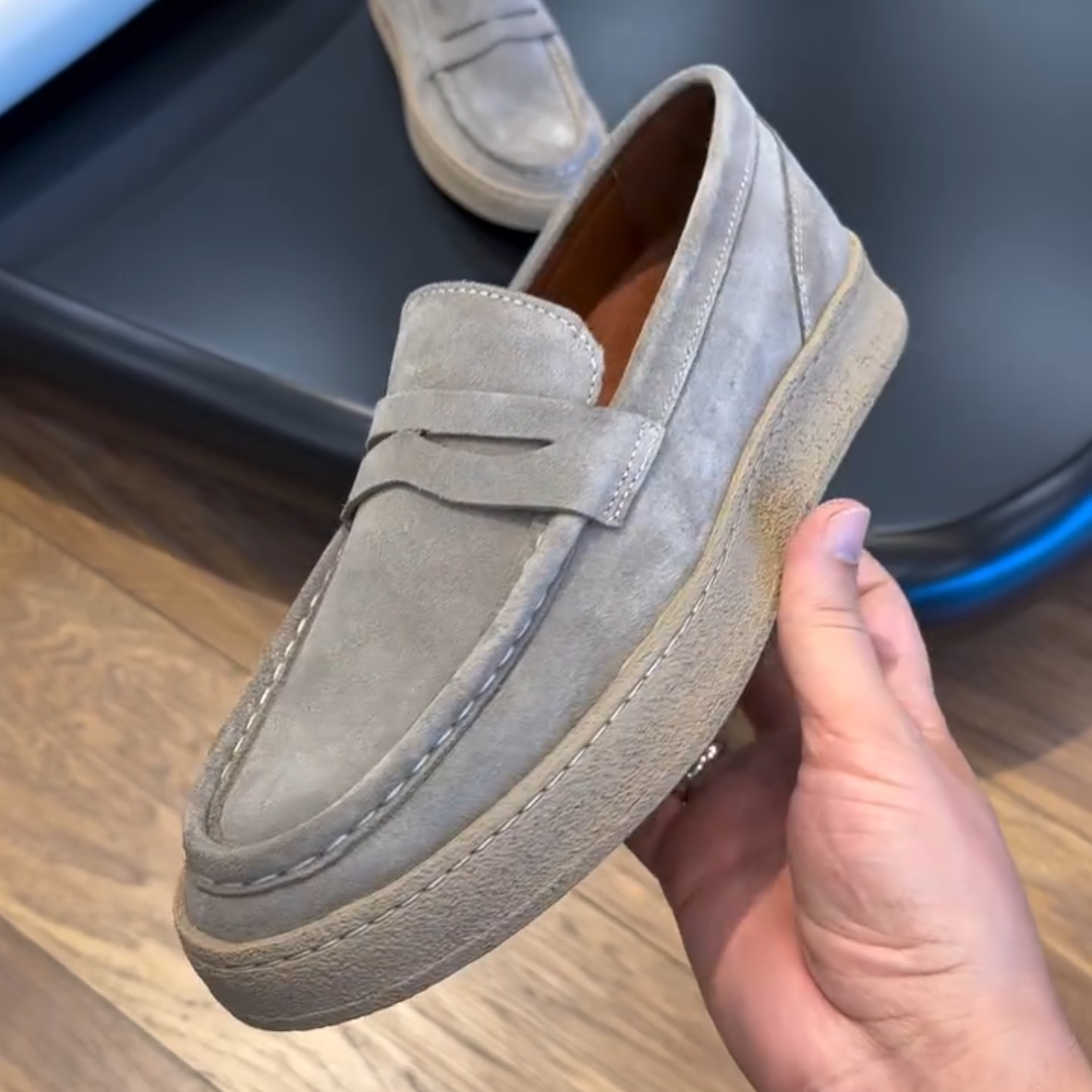 Men's Hand-Stitched Suede Loafers