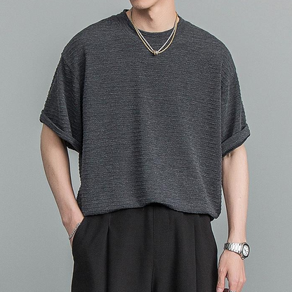 Men's Textured Vintage Loose T-Shirt