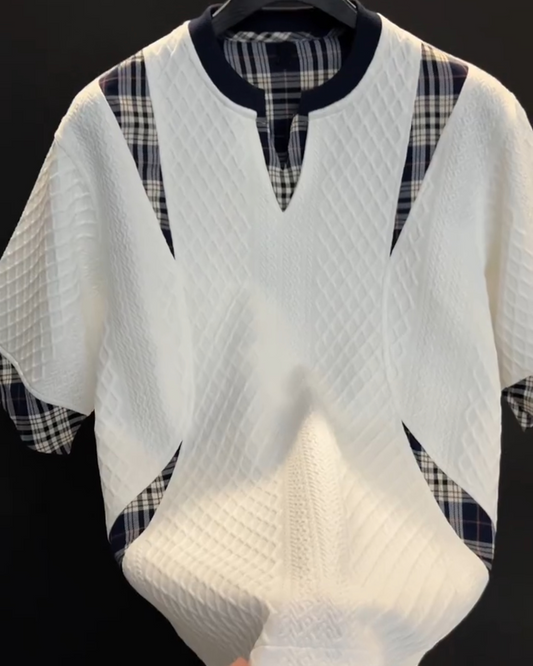 Men's Colorblock Knitted T-shirt