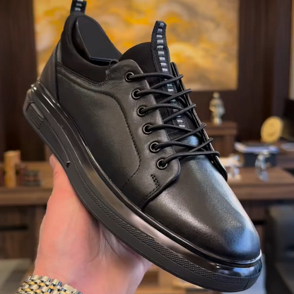 Black Premium Leather Men's Sneaker