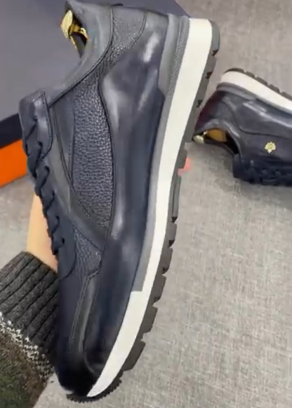 Men's Textured Leather Sneakers