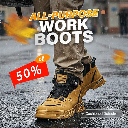⏰Men's outdoor swivel buckle work shoes（Waterproof, Anti-slip,Comfortable and Breathable）