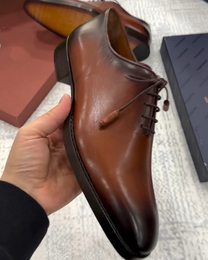 Mens Genuine Leather Wholecut Oxford Dress Shoe