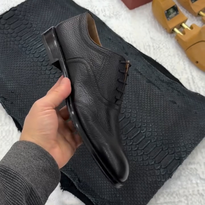 Black Men's Genuine Leather Oxford Dress Shoes