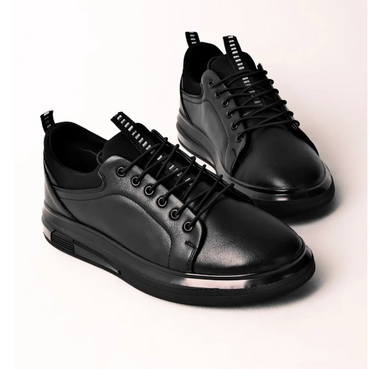 Black Premium Leather Men's Sneaker