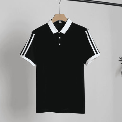 Men's Contrast Color Stitching Breathable Slim Fit POLO Shirt
