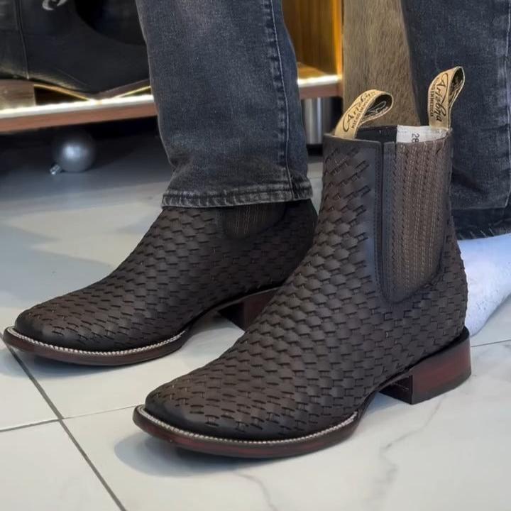 Men's Handmade Twill Cross-Woven Boots