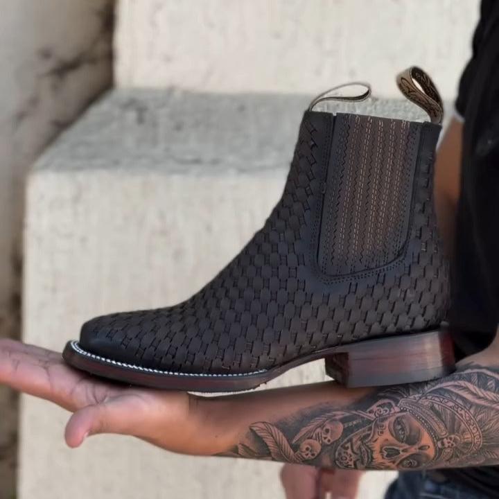 Men's Handmade Twill Cross-Woven Boots