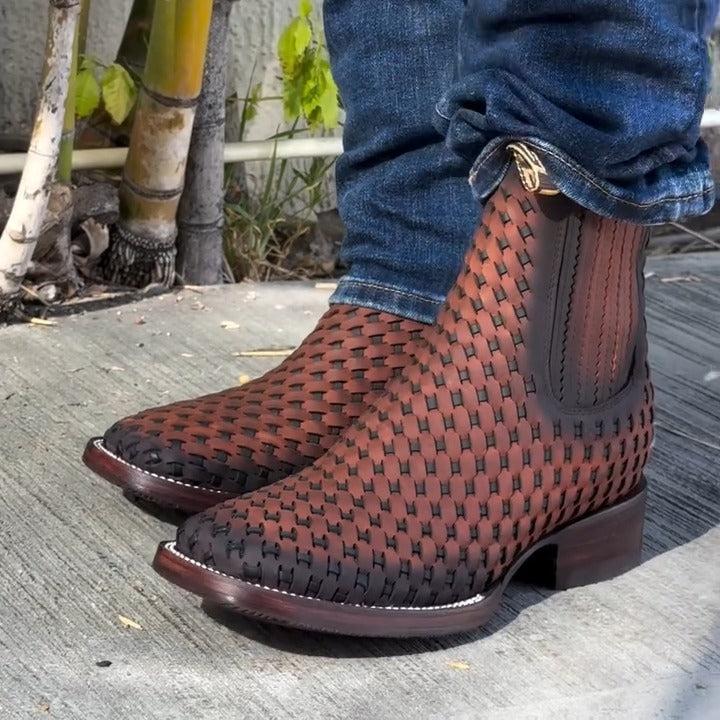 Men's Handmade Twill Cross-Woven Boots