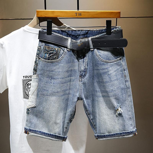 Men's Trendy Ripped Denim Shorts