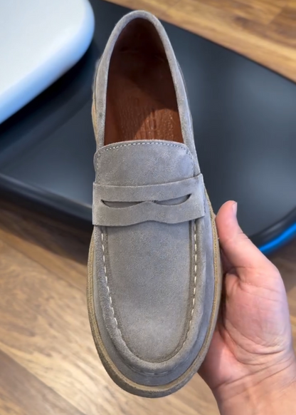 Men's Hand-Stitched Suede Loafers