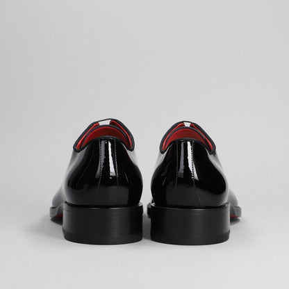 Handmade Mens Black Wholecut Patent-Leather Oxford Shoes