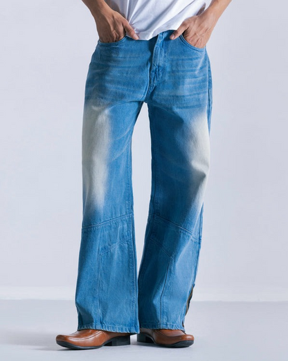 Baggy Fit Jeans with Ankle Zipper Detail