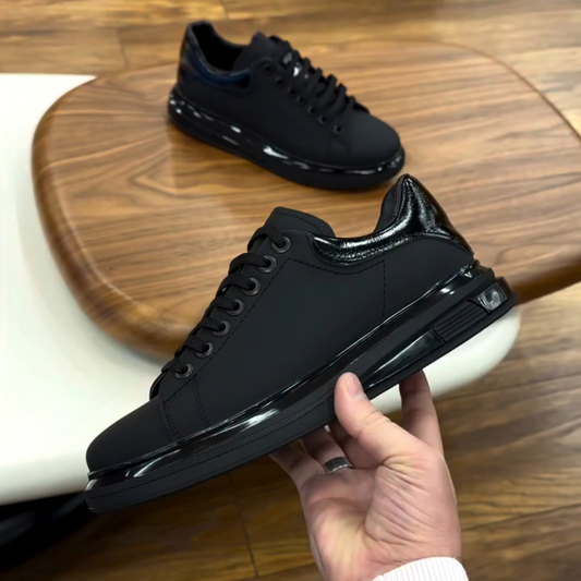 Full Black Leather Sneakers