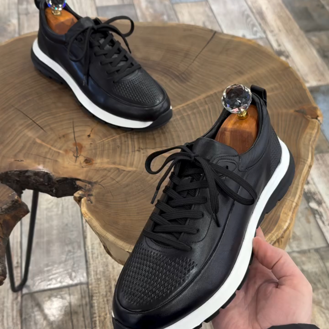 Black Leather Men’s Sneakers
