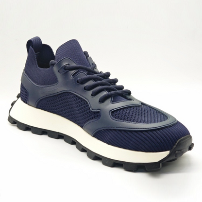 Men's Stylish Sneakers: Knitted & Leather Sneakers