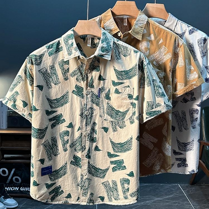 Men's Summer Printed Short Sleeve Shirt