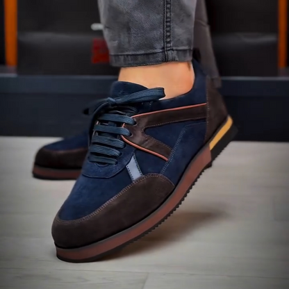 Calf Suede and Leather Sneakers