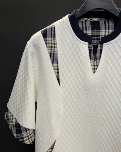 Men's Colorblock Knitted T-shirt