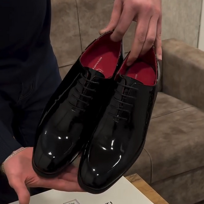 Men's Black Patent Leather Oxfords
