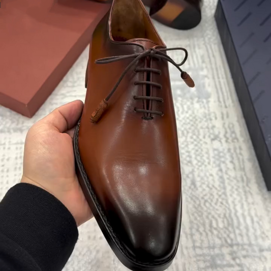 Mens Genuine Leather Wholecut Oxford Dress Shoe