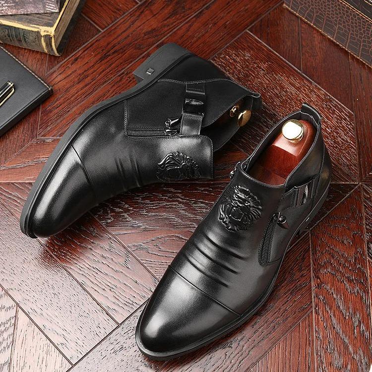 British Pointy Business Casual Leather Boots