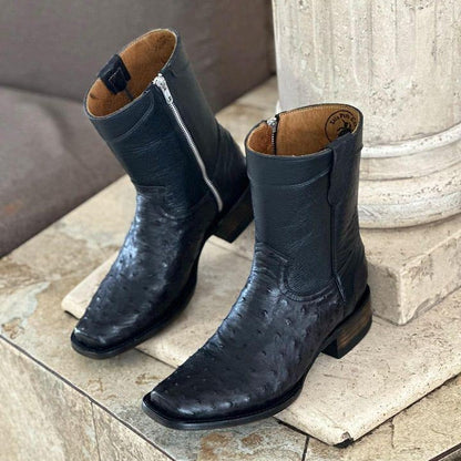 Elegant Ostrich Leather Boot