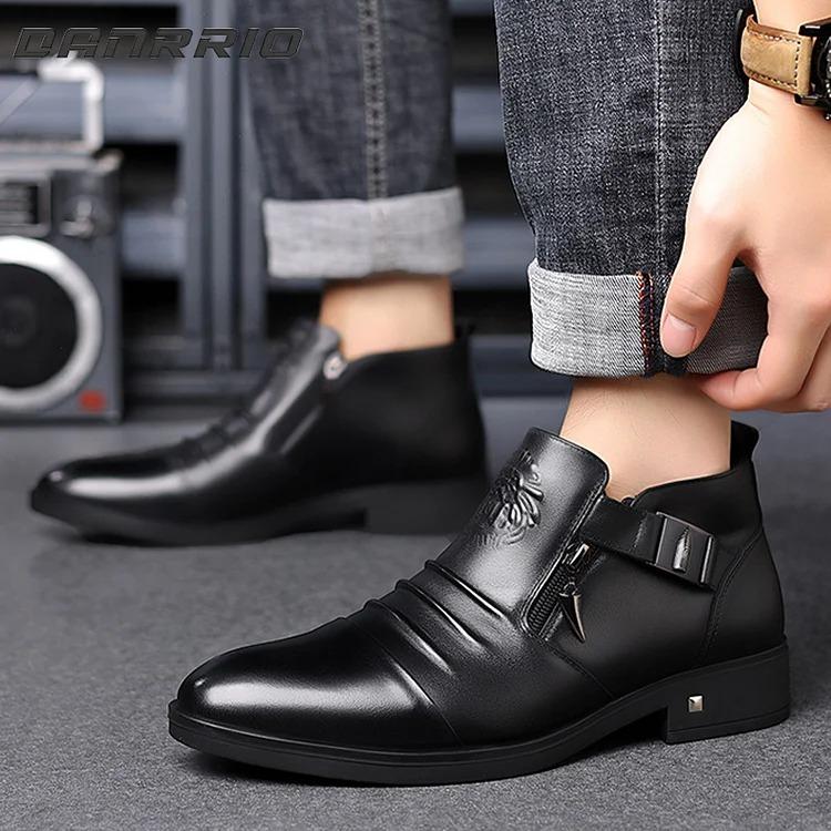 British Pointy Business Casual Leather Boots