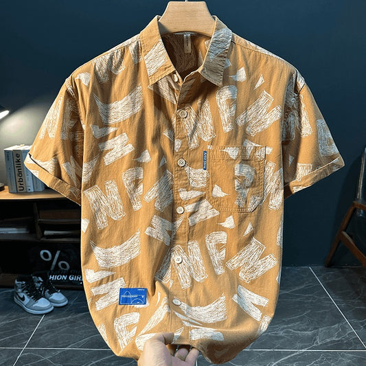 Men's Summer Printed Short Sleeve Shirt