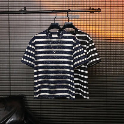 Men's Vintage Striped Tie-Dye T-Shirt